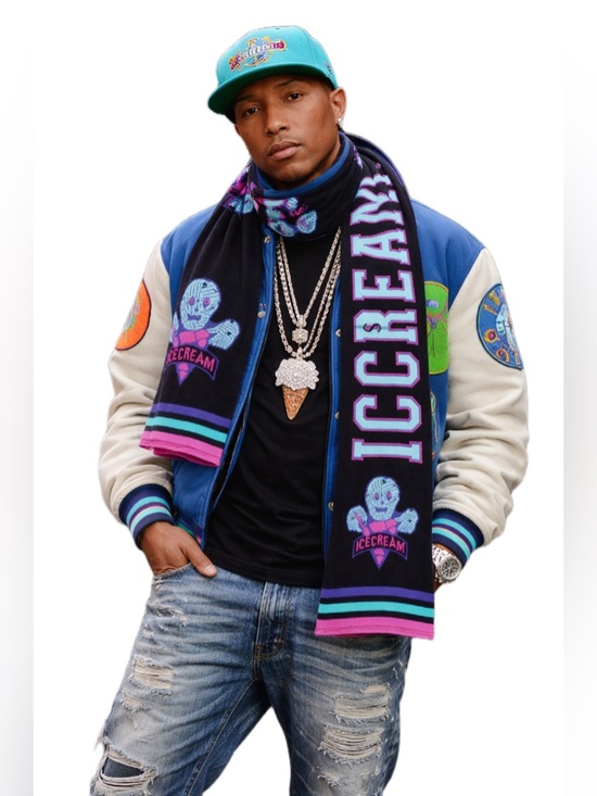 Ice Cream Other - Billionaire Boys Club ICECREAM Scarf Black Purple Blue Streetwear Rare DEADSTOCK